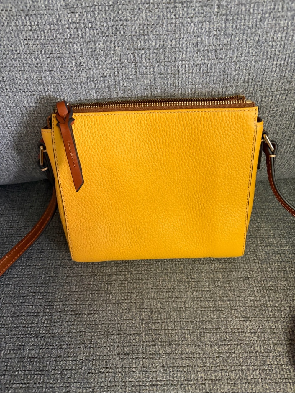 Dooney & Bourke Bright Yellow Pebble Leather Crossbody - Picture 2 of 3